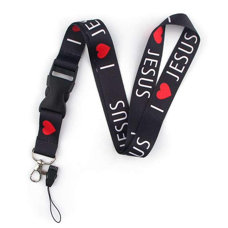 Neck Hanging Phone Holder - Eu amo Jesus-Segurança Pendurado Neck Strap