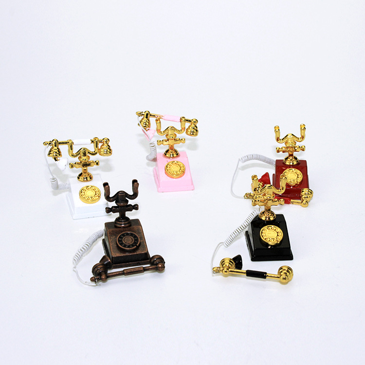 Phone Accessories Europe - Dollhouse Miniature Phone Telefone, Pretend Play