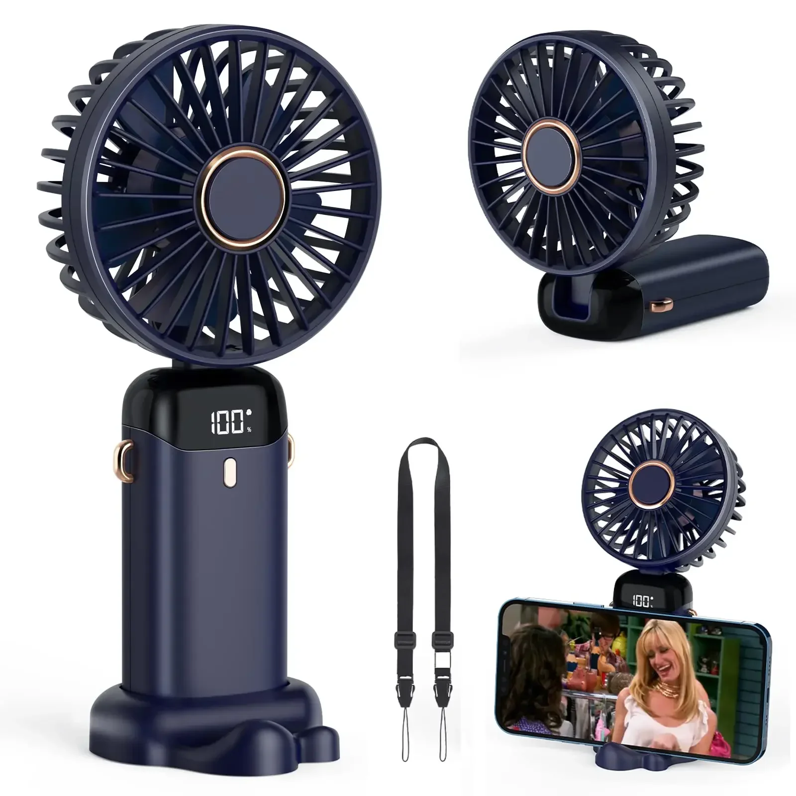 5000mah portátil mini ventilad - Neck Hanging Phone Holder avaliação e preço